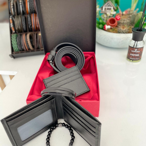 Cüzdan Kemer Bileklik  Deri Takı Seti 2