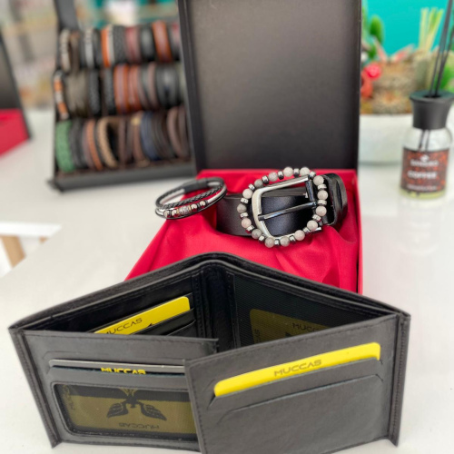 Hakiki Deri Cüzdan Kemer Bileklik Set 3